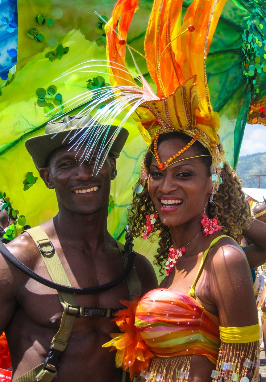 Couple Playing Mas at Trinidad Carnival